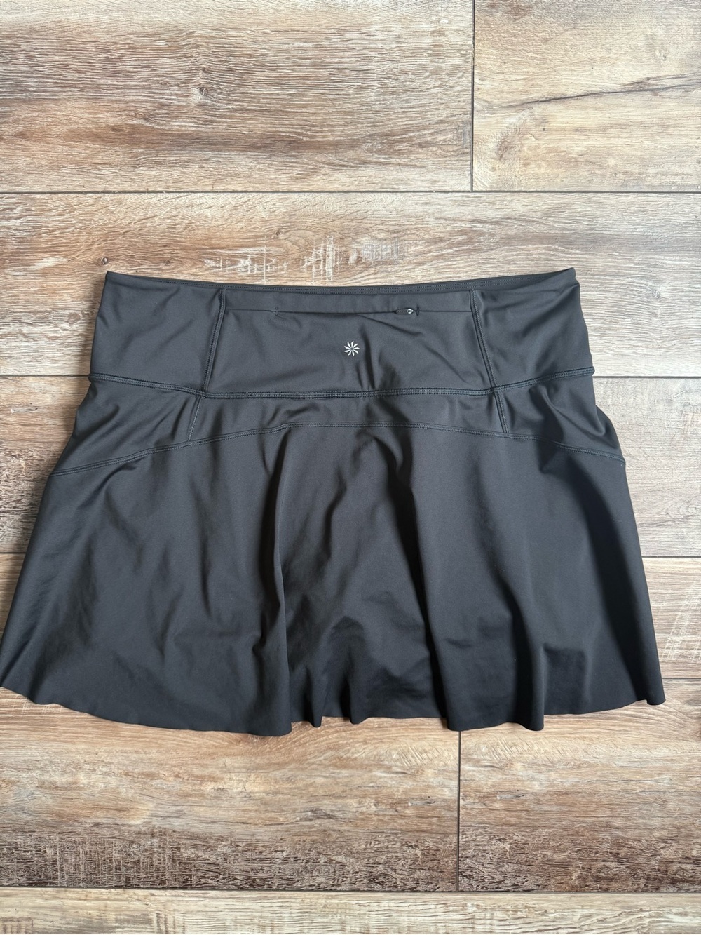 Athleta Black Athletic Skort with Rear Zip Pocket